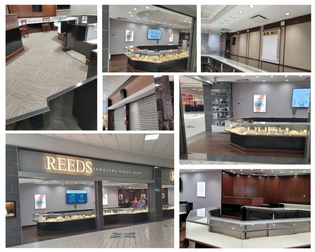 Collage of images showing work done for commercial businesses.