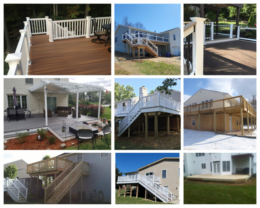 Collage of images showing work done for residential properties.
