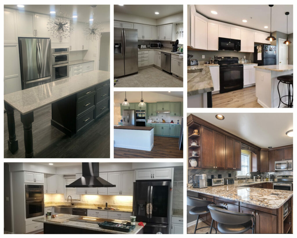Collage of images showing work done for residential properties.